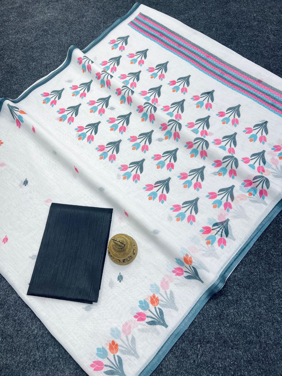 Sareewave Presents Designer Cotton Linen Silk Saree