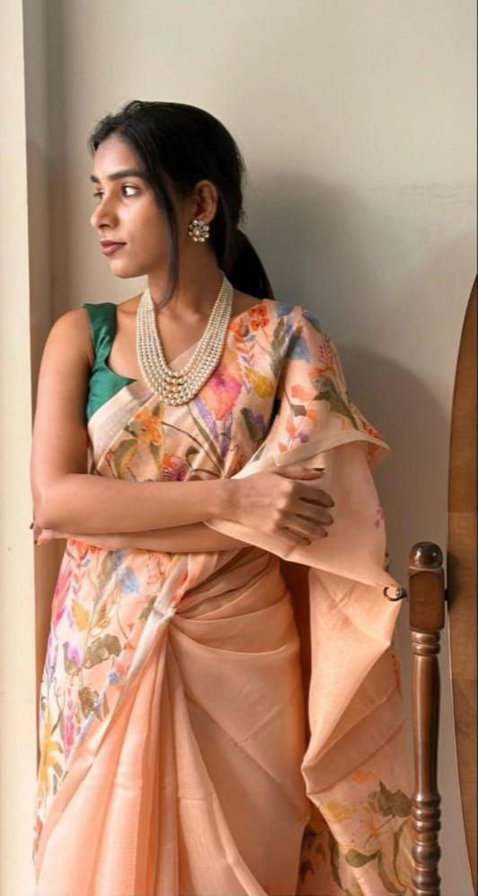Sareewave Presents Designer Cotton Linen Silk Saree