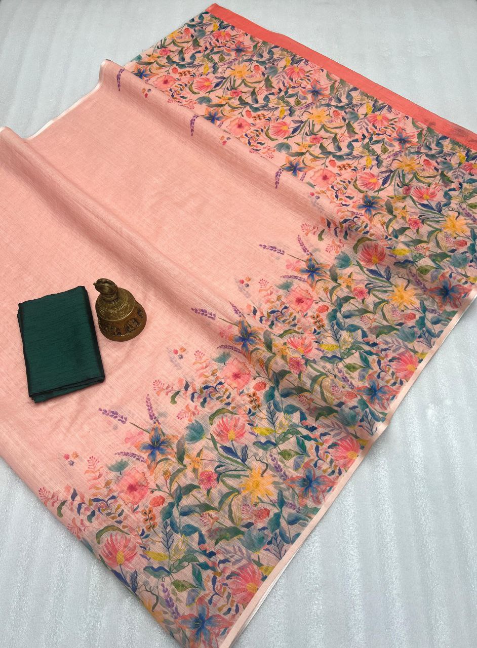 Sareewave Presents Designer Cotton Linen Silk Saree