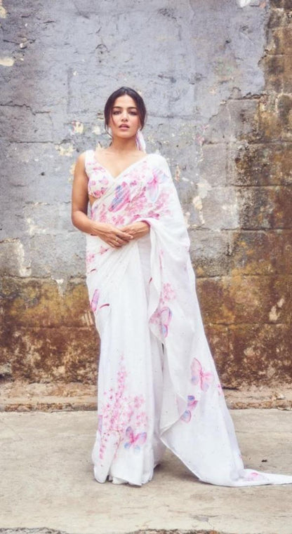 Sareewave Presents Designer Cotton Linen Silk Saree