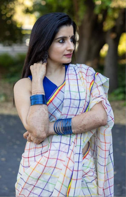 Sareewave Presents Designer Cotton Linen Silk Saree