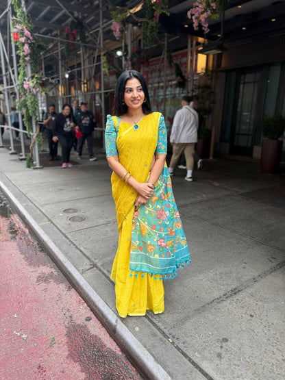 Sareewave Presents Designer Cotton Linen Silk Saree
