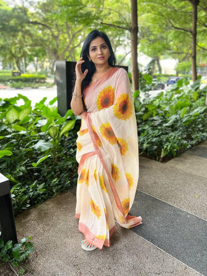 Sareewave Presents Designer Cotton Linen Silk Saree