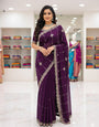 Heavy Embroidery Rangoli Silk Saree