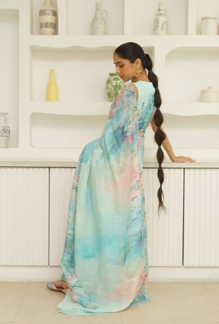 Sareewave Presents Designer Cotton Linen Silk Saree