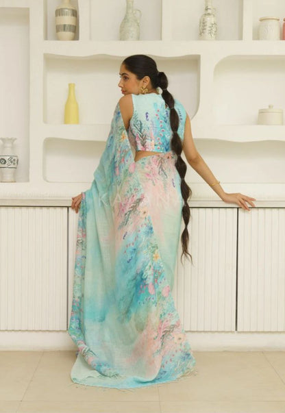 Sareewave Presents Designer Cotton Linen Silk Saree