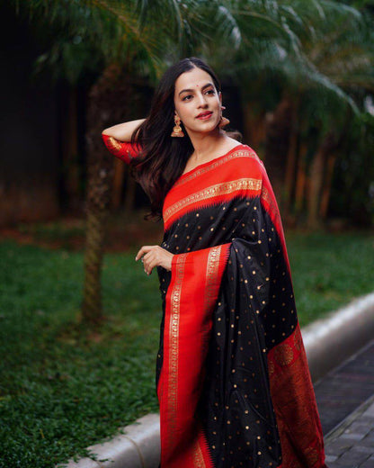 BEAUTIFUL RICH PALLU & JACQUARD WORK SOFT LICHI SILK SAREE