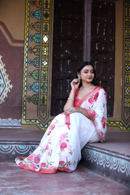 Sareewave Presents Designer Cotton Linen Silk Saree