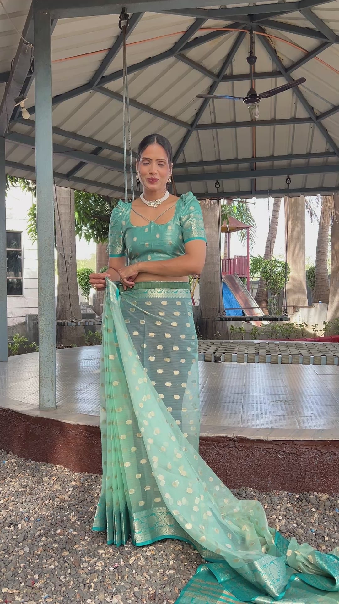 Graceful Ready To Wear Soft Organza Silk Saree With Blouse Piece