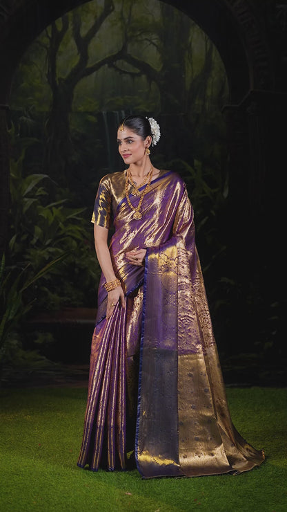 Traditional Pure Pattu Kanjivaram Silk Saree for Wedding & Festive Wear