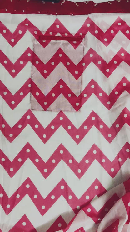Red Colour Mul Cotton Ready To Wear Saree With Pocket