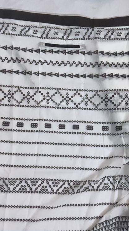 White Colour Mul Cotton Ready To Wear Saree With Pocket