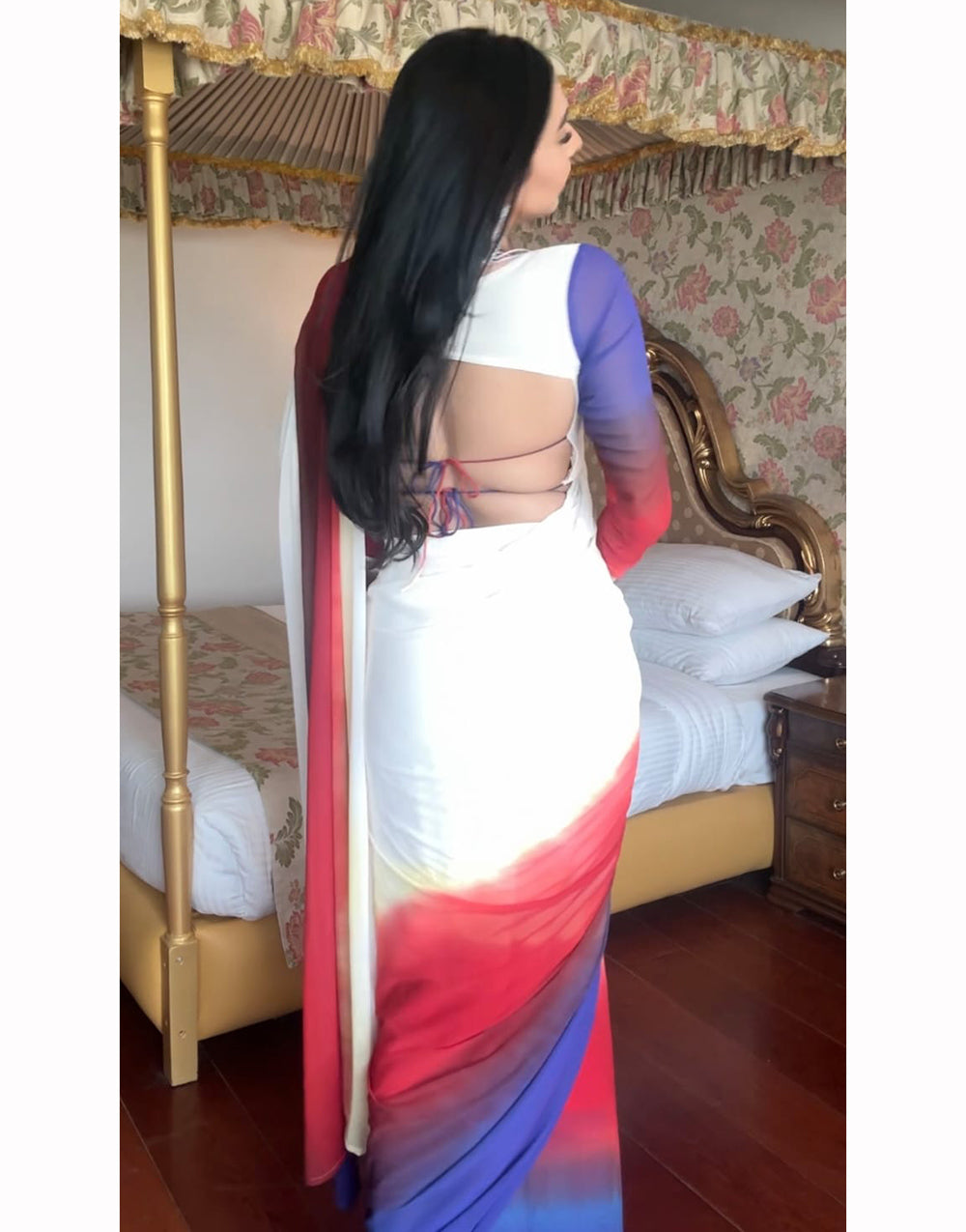 Multi Georgette Ready To Wear Saree