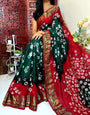 Multi Colour Soft Bandhani Saree With Hand Bandhej Print