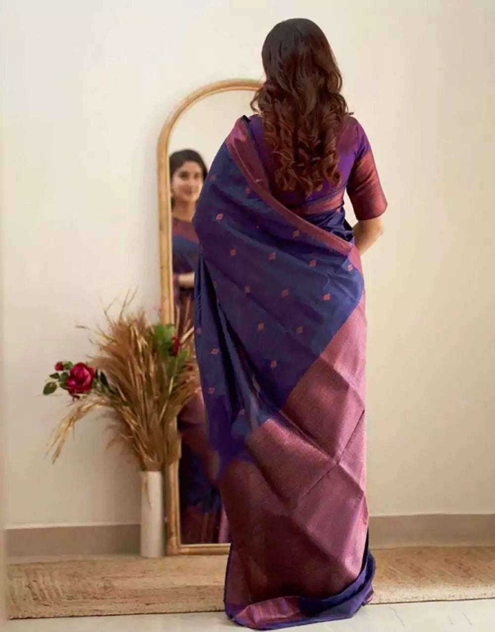 Fabulous Blue Colour Banarasi Sof Silk Saree