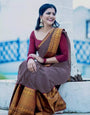 Beautiful Grey Colour Banarasi Soft Silk Saree