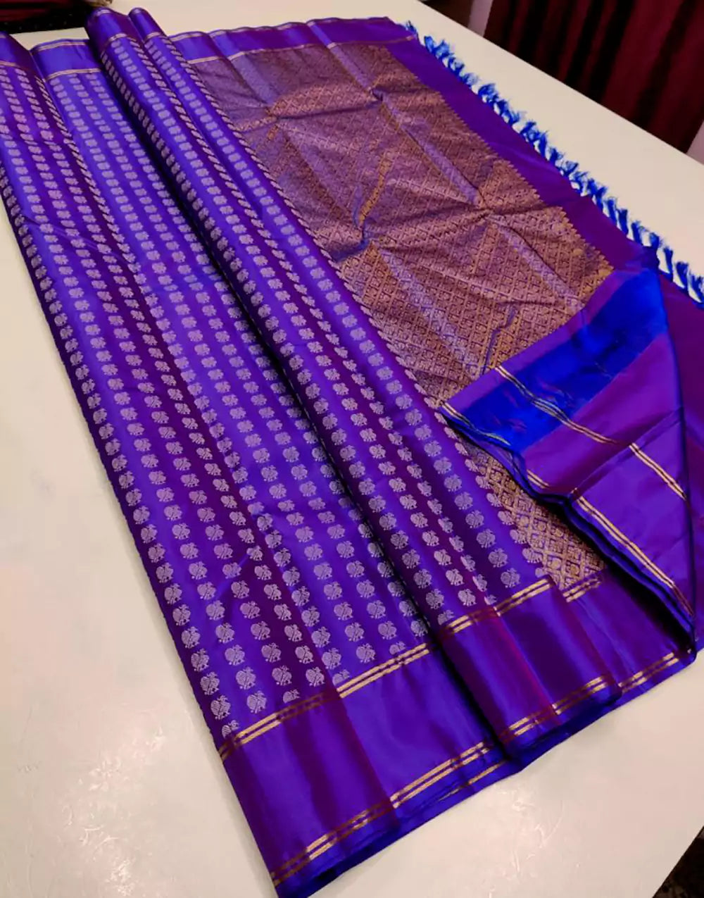 Latest Purple Colour Banarasi Soft Silk Saree