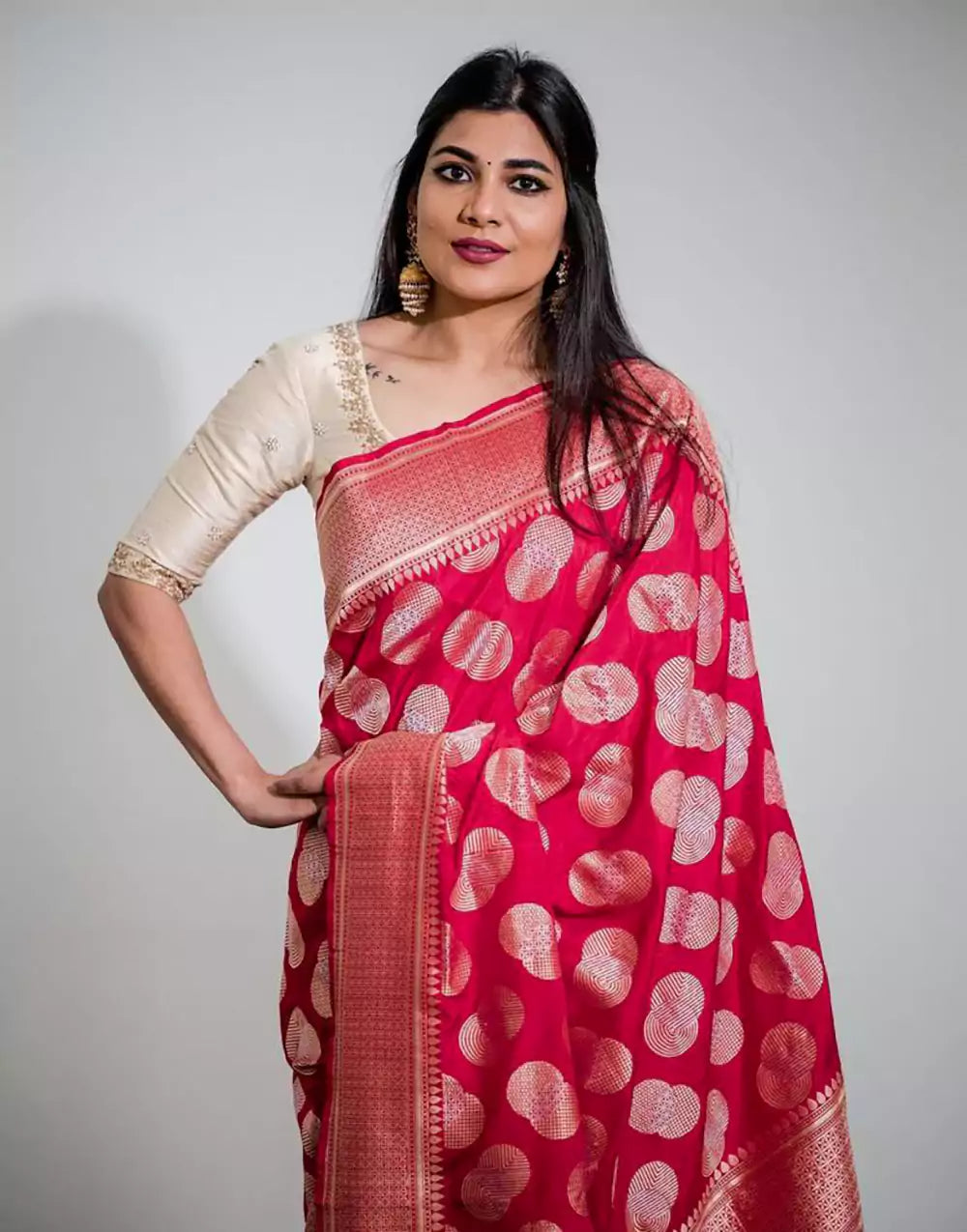 Soft Pink Colour Banarasi Silk Saree