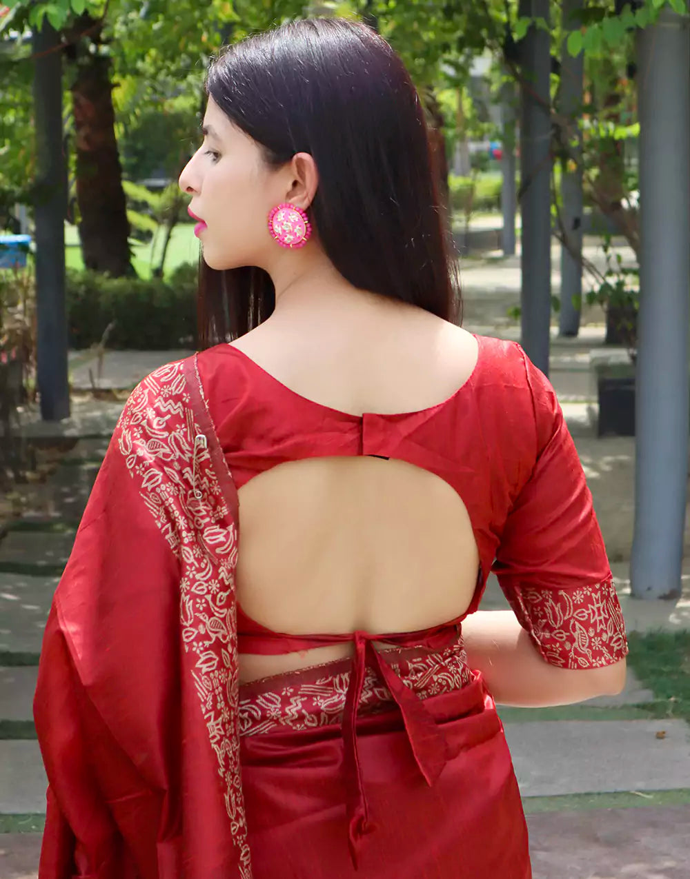 Red Colour Banglori Handloom Raw Silk Saree With Running Blouse Piece
