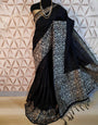 Black Bangalori handloom Silk Saree With Rich Pallu