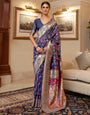 Beautiful Blue Colour Banarasi Silk Saree