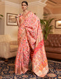 Salmon Pink Colour Banarasi Silk Zari Weaving Saree