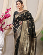 Black New Banarasi Silk Saree with blouse