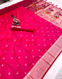 Pink Colour Paithani Silk Saree With Blouse