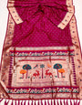Maroon Paithani Silk With Zari Weaving