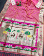 Baby Pink Kanjivaram Lichi Silk With Zari Weaving