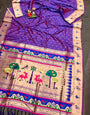 Light Purple Paithani Silk With Zari Weaving