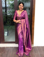 Magenta Colour Soft Silk Saree With Fancy Blouse