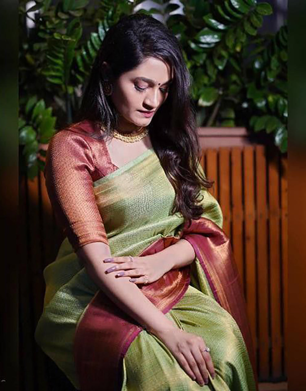 Latest Pista Colour Soft Silk Saree With Designer Blouse