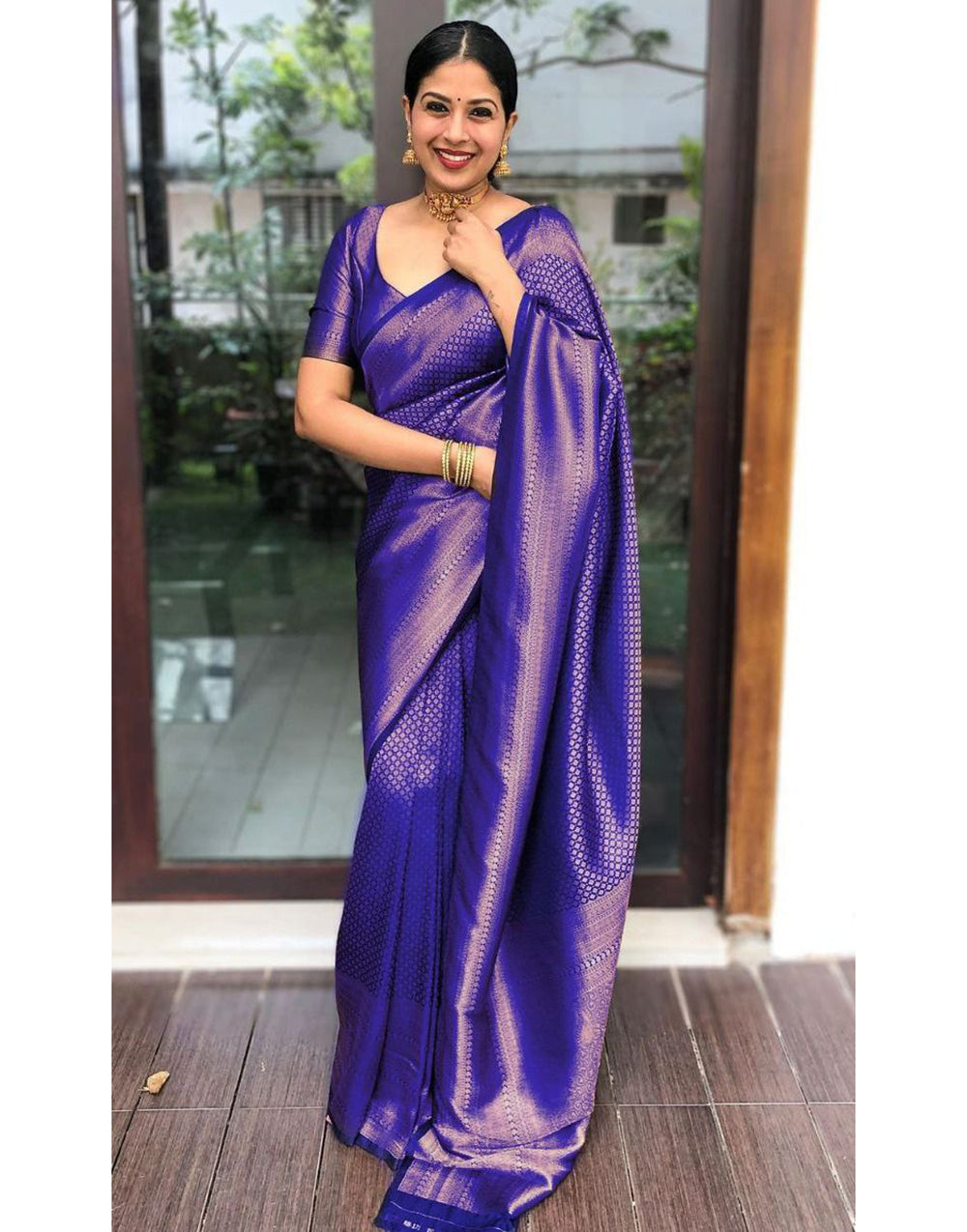 Purple Colour Soft Silk Saree With Designer Blouse