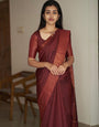 Maroon Colour Soft Silk Saree With Matching Blouse