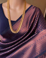 Hot Purple Soft Silk Saree With Jaquard Border