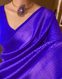 Dark Blue Soft Silk Saree With Jaquard Border