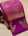 Purple Colour Soft Lichi Silk Saree With Blouse