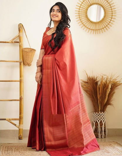 Shine Hot Red Soft Silk Saree With Beautiful Pallu