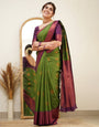 Green Colour Soft Silk Saree With Rich Pallu