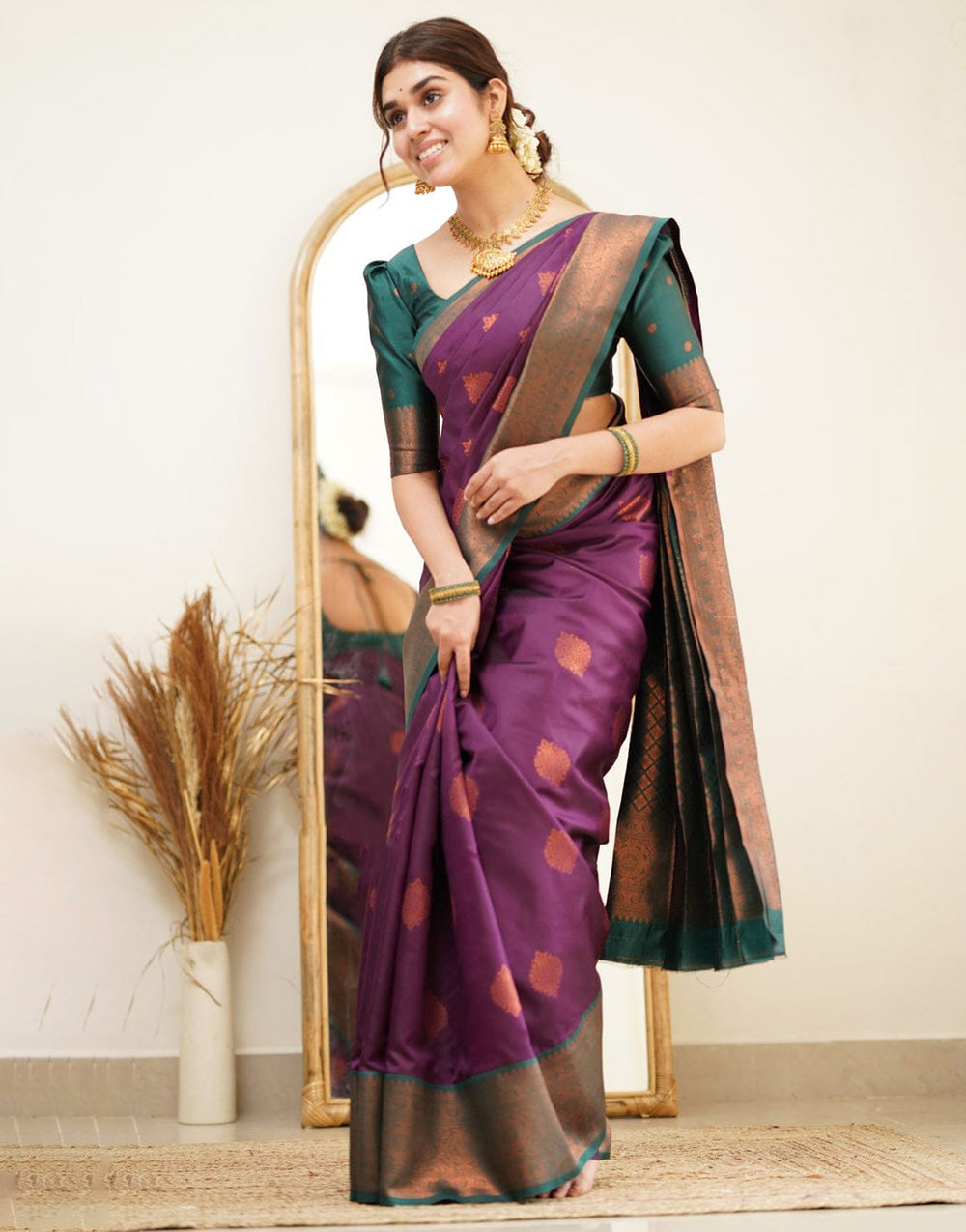 Purple Colour Soft Silk Saree With Rich Pallu