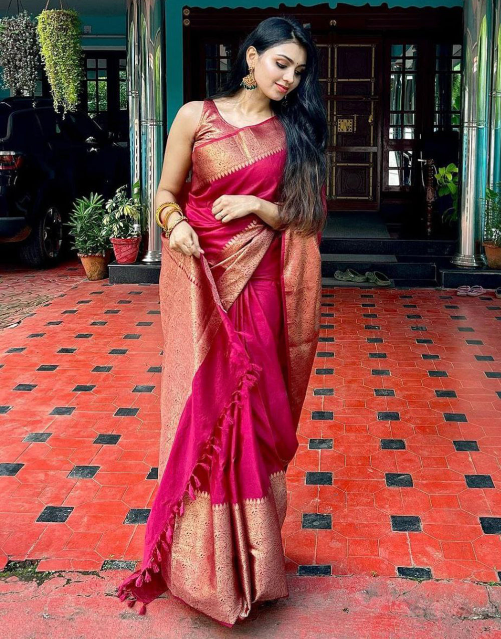Latest Blush Pink Soft Silk Saree With Beautiful Pallu
