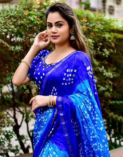 Beautiful Heavy Bandhani Designer Saree