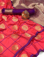 Strawberry Pink Soft Silk Saree With Zari Weaving Work