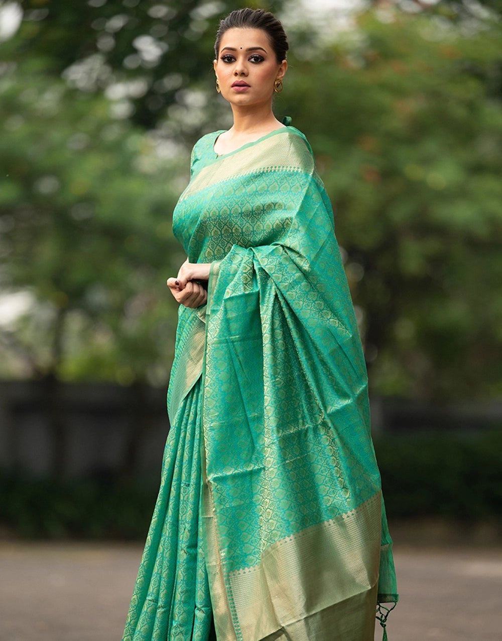 Beautiful Dark Sky Blue Colour Soft Banarasi Silk Saree With Zari Border