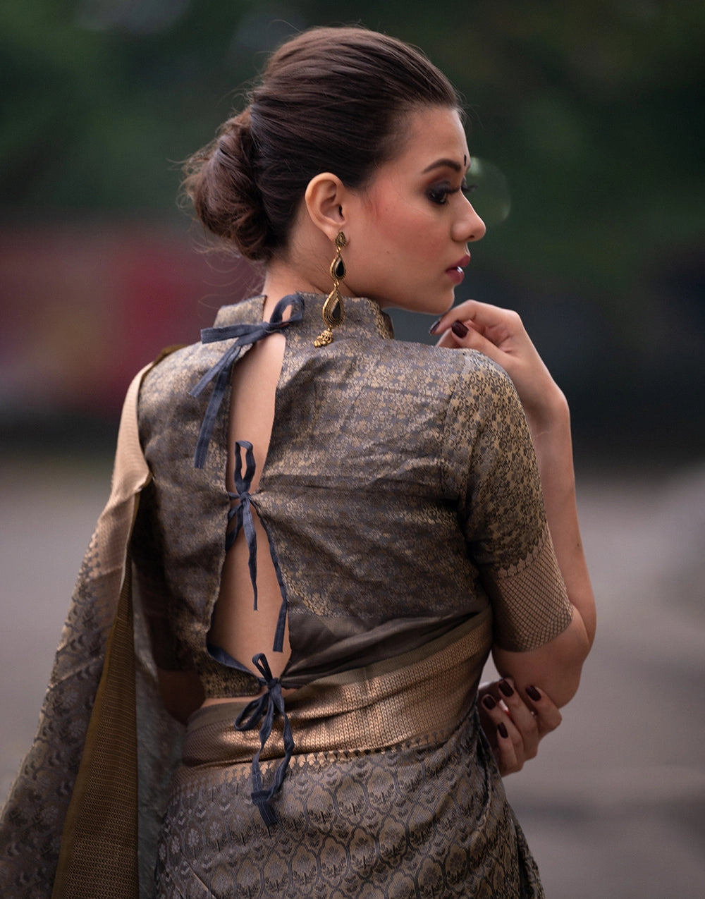 Beautiful Brown Colour Soft Banarasi Silk Saree With Zari Border