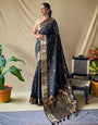 Grey Soft Silk Saree With Zari Weaving