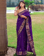 Purple Soft Silk Saree With Zari weaving