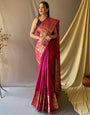 Pink Soft Silk Saree With Zari Weaving