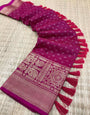 Pink Soft Silk Saree With Zari Weaving